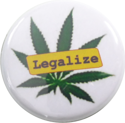 Legalize cannabis button white